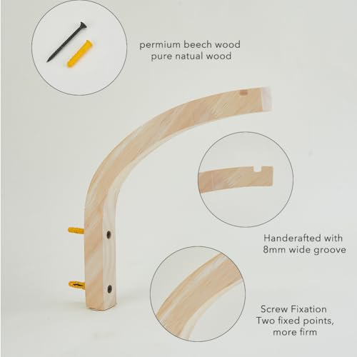 SUPERFINDINGS 4Pcs Wood Plant Hanger Wall Plant Hangers Indoor Wall Mounted Hanging Hooks Outdoor Hanging Brackets for Planters Lanterns 10 Inch - Image 3