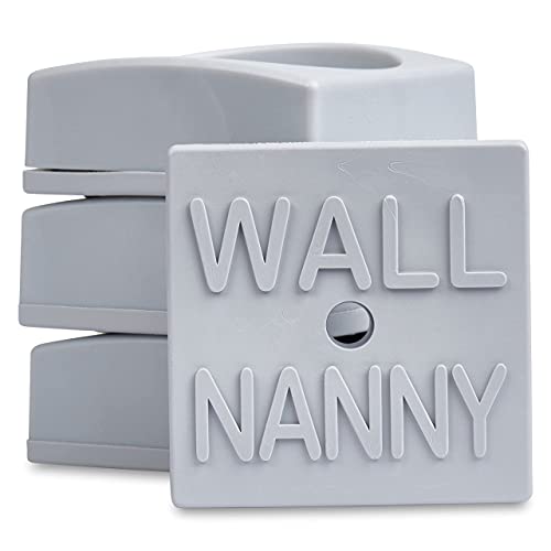 Image of Wall Nanny Mini - Smallest Baby Gate Wall Protector (Made in USA) Protect Walls & Doorways from Pet Gates & Dog Gate Spindles - Child Pressure Mounted Baby Gate for Stairs Wall Cup (Gray) 4 Pack