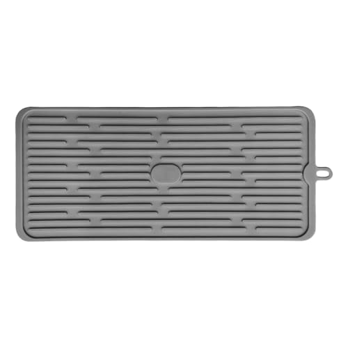 Alfombra para estación de café, antideslizante, de silicona, protector de encimera, para secado, vajilla, alfombra para bar de espresso – para espacio de trabajo, cocina, café, casa, restaurante, sal