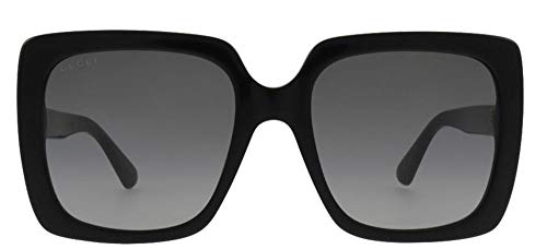 Gucci Casual Square Sunglasses, Black-Black-Grey, 542