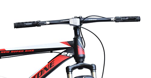 Image of LUISTONE 85% Assembled Semi Fat Tyre Cycle for Men with Dual Disc Brake, Front Suspension 26 T Fat Tyre Cycle (Single Speed, Black, RED)