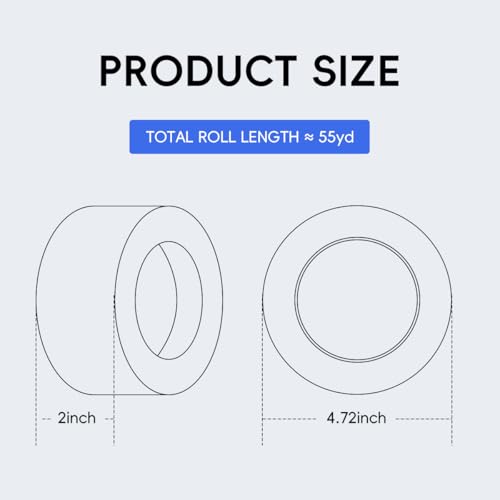 Image of White Masking Tape, 2 Inch x 55 Yards (3 Rolls) - Medium Adhesion Painters Tape for Automotive Spray Painting, Arts & Crafts, Home DIY | Hand Tearable, Multi-Surface