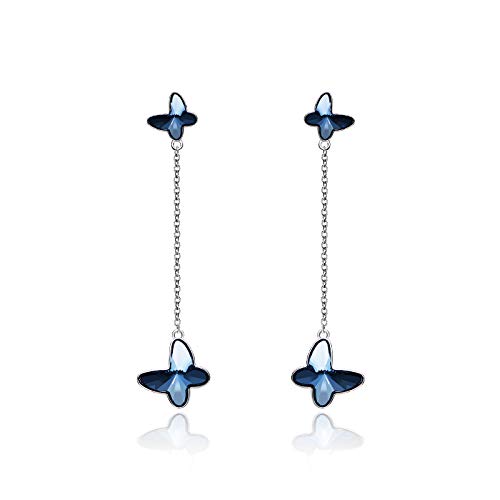 Pendientes de mariposa Plata 925 mujer cristales pendientes de lujo