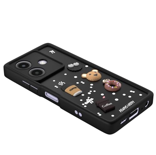 Image of Bintage Cute Fun Taddy| 3D Ball Bear| Donut| Coffee Rubber Case Full Body & Camera Protection Back Cover Compatible for Oppo A5 Pro 5G - Black