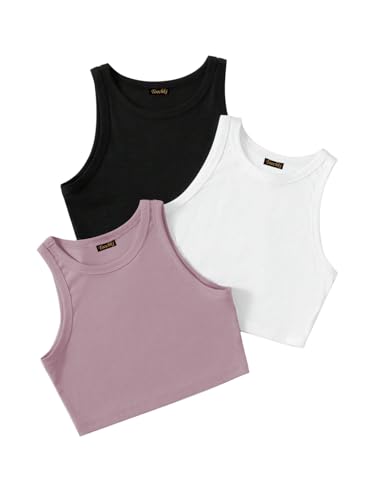 Image of Tops for Women Crop Top for Women's Tank Activewear Tee Sports Western Casual Cotton Camisole Pack of 3 Combo