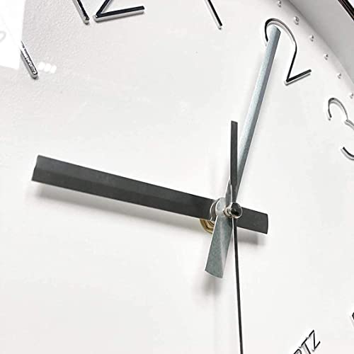 Image of TEKCOOL Digital Wall Clock 12 inch Silent Quartz Decorative Non-Ticking Classic Clock Battery Operated Round Easy to Read for Room /Home /Kitchen /Bedroom /Office /School- (White Silver);