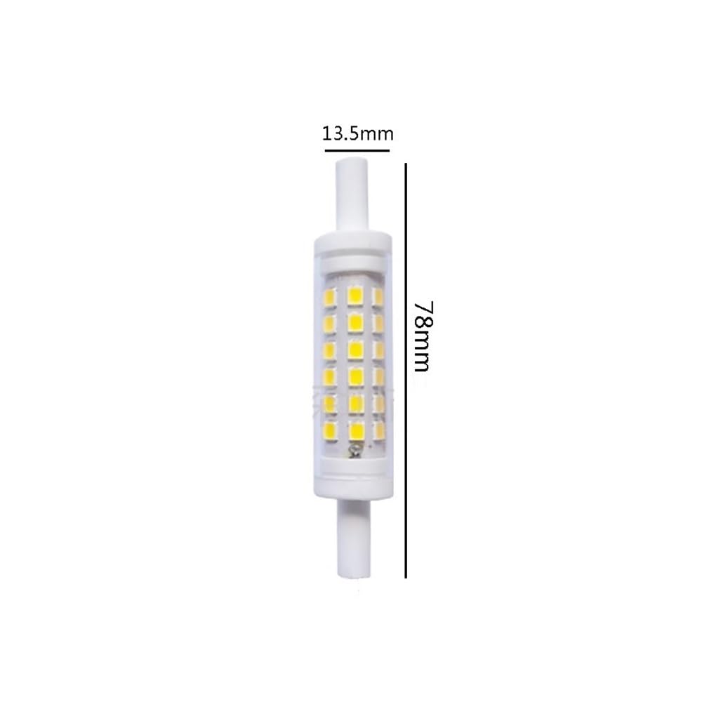 1fortunate Ampoules, Lot de 20 Lampes LED en céramique, AC220V R7S 2835SMD 78mm/118mm, lumière LED à intensité Variable sans Scintillement(Warm White 220V,9W 118mm)