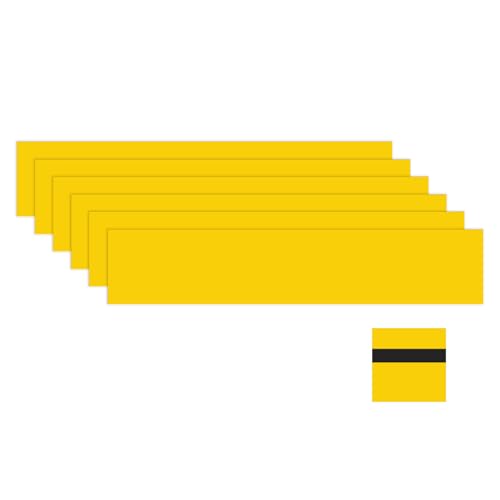 Image of M METERXITY 6-Pack Engraving Blank Materials Double Color 10x2 Inch, 1.3mm Thick ABS Plastic Sheet Yard Signs Name Plate for Door /Office /Home /Conference /Hotel /DIY Carving[Yellow /Black]