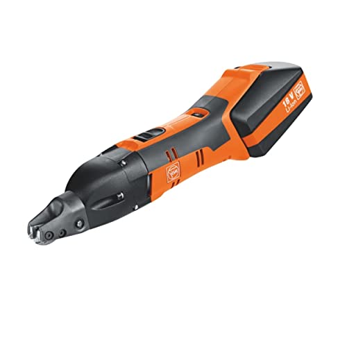 Fein ABSS 18 1.6 E Cordless Slitting Shears with QuickIn Interface - 18 Volts, 6 Ah Battery Capacity, 2200-3500 SPM Strokes, 1/4-Inch Cutting Width - 71300362090