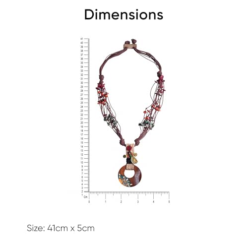 Image of AAKRITI ART CREATIONS Boho & Tribal Handcrafted Ethnic Necklace Collection | Multicolour Pendants, Mandala, Lotus & Dreamcatcher Designs | Artisan Lariat, Collar & Statement Jewelry for Women