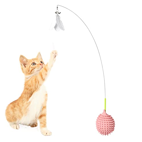 Joberio Varita mágica de gato - Lindo juguete para gatos | Varita mágica de mano para gatos para rascar y entrenar en interiores, accesorio para burlarse de los gatos