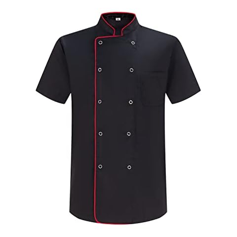 MISEMIYA - Men's Chef Jacket - Men's Chef Jacket - Hospitality Uniform -Ref.8421B - Large, Chef Jacket 6821B - Black Cover