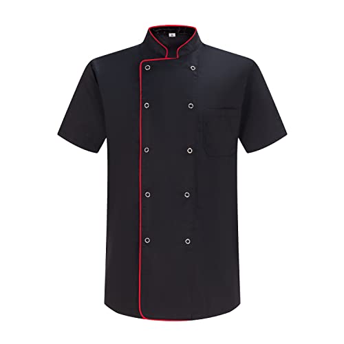 MISEMIYA - Herren Kochjacke - Herren Kochjacke - Hospitality Uniform 6821-3XL, Kochjacke 6821B - Schwarz
