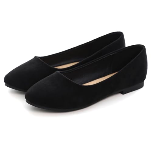Image of Dear Time Women's Flats Comfortable Slip On Ballet Flats Soft Solid Casual Shoes