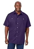 KingSize Men's Big & Tall Short-Sleeve Pocket Sport Shirt - 10XL, Dark Purple