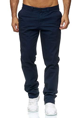 EGOMAXX Pantalon Chino Homme Jeans de Coton Coupe régulière Design de Base, Taille:29W, Couleurs:Bleu-foncé Cover