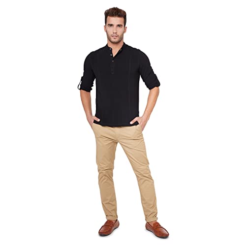 Image of Identiti Men Solid Slim Fit 100% Viscose Casual Shirt /Kurta for Men