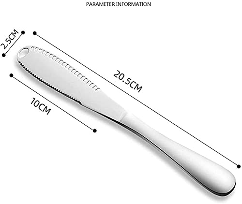 Image of KPNG Stainless Steel Butter Knife - 3 in 1 Butter Spreader Knife, with Serrated Edge and Shredding Slots, Butter Grater Cheese Spreader Slicer,(Color May Vary) (Pack Of-2, Random)