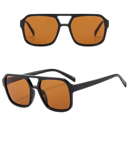 Image of Retro 70s Square Aviator Sunglasses Women Men Vintage Rectangle Sunglasses Flat Frame Trendy Shades
