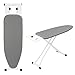 GREENSAPPIRE Ironing Boards 110x32cm Adjustable Heights Folding Ironing Board with 6 Heights (66–77cm), Lightweight Iron Board with Cotton Cover, Non-Slip Feet & Iron Rest (Gray)