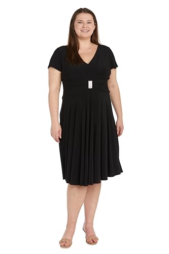 Image of R&M Richards Women's Metallic Foil Print Bodycon Dress W /Draped Capelet - Knee-Length Cocktail Party Outfit