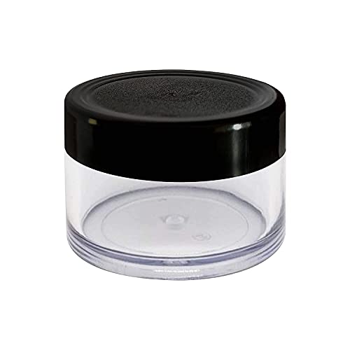 Image of Zenvista Meditech Acrylic Shan Transparent Cosmetics Container With Black Lid For Creams, Lip Balm, Body Butter, Diy, 15 G - Pack Of 5