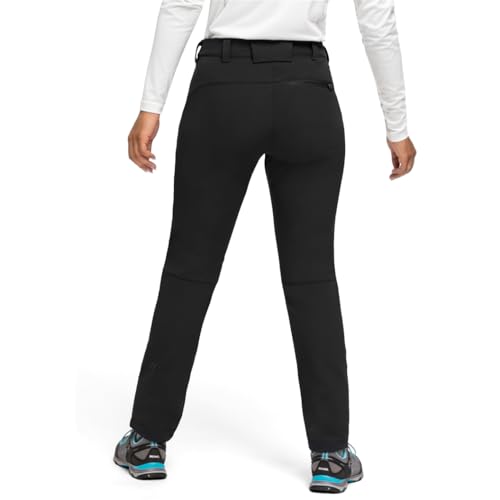 Maier Sports Helga Slim, Warme Damen Wanderhose, Wasserabweisende Outdoorhose für Trekking und Hiking, Enganliegender Schnitt, PFC-frei, mSTRETCH pro 2 & Dryprotec-Technologie, Schwarz, 38 (W30/L31)