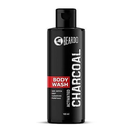 Beardo Activated Charcoal Anti-Pollution Body Wash, 100ml | Deep Pore Cleaning | Removes Dirt & Impurities | For Body & Face | Reduces Acne | Oil Control | For Men