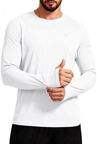 Image of DAXIANG Men's UPF 50+ Sun Protection Long Sleeve Rash Guard UV Hiking Running Athletic Fishing Quick Dry Lightweight T-Shirt