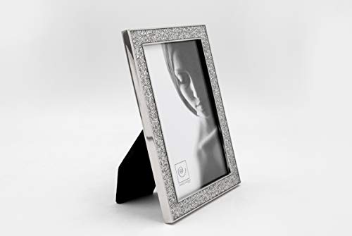 Cadre photo métal argent pailleté rectangle Mascagni format 15x20