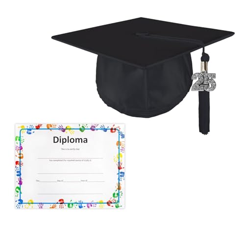 Kindergarten Preschool Unisex Shiny Graduation Cap and Bling Tassel with Diploma Certificate3