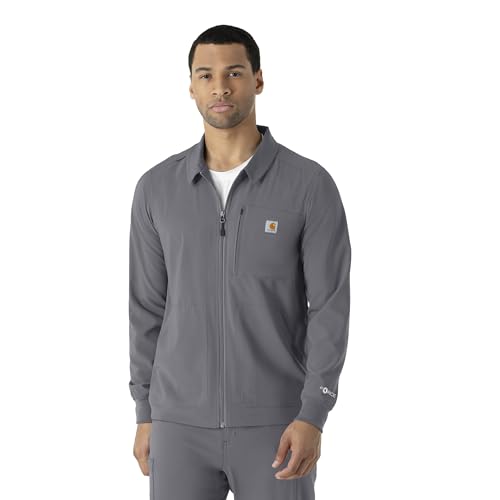 Carhartt Force Cross-Flex Men's Lightweight Scrub Jacket, Pewter, 2XL