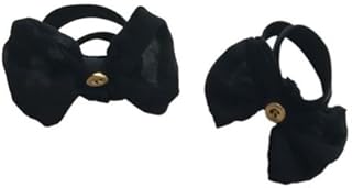 レディース リボン Heel.C 【Black-GoldD1】 ハイヒール パンプス ローヒール パーティー デート ヒールコンドーム