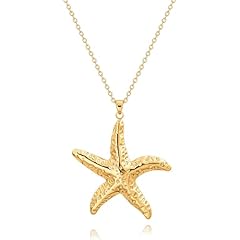 Gold Textured Starfish Pendant Necklace