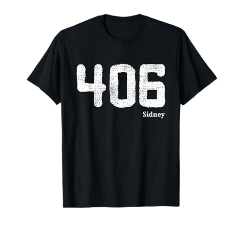 Photo de Code régional Sidney, Montana en Vieilli 406 T-Shirt