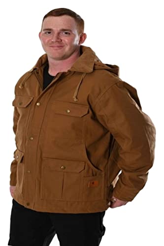 Insulated Gear Men’s Big & Tall Quilted Lined Wash Duck Canvas Hooded Winter Work Jacket