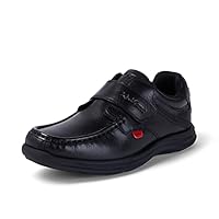 Kickers Boy's Reasan Strap Leather Shoes, Black (Black), 5 Child UK