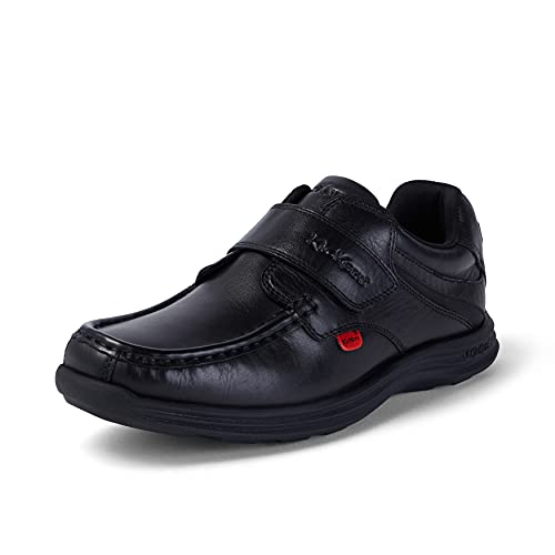 Kickers Boys Kids REASAN Strap Leather Youth Black School Shoes Size