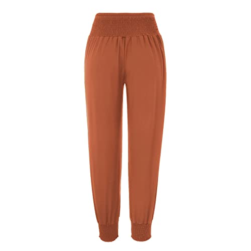 Qwent Calças pretas femininas para ioga e treino folgadas calças confortáveis com bolsos calças carg