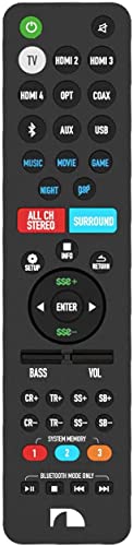 NTQinParts Replacement Remote Control Controller for Nakamichi Shockwafe Pro 7.1.4, Shockwafe Elite 7.2.4, Shockwafe Ultra 9.2.4 Sound Bar (2022)