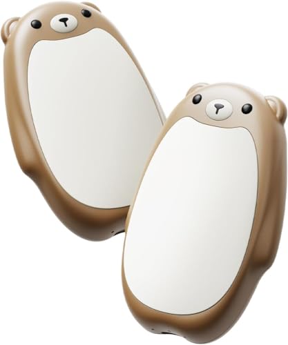 SWEETFULL Hand Warmers Rechargeable – Cute Bear, 2 Pack Magnetic, Reusable Electric Pocket Heater, Great Gift for Daughter, Kids, Wife, or Bestie, Portable for Outdoor & Camping (Brown)