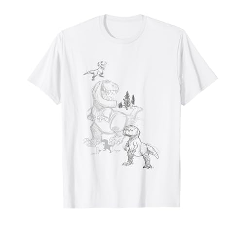 Disney Pixar The Good Dinosaur Butch Sketch Chest Portraits T-Shirt