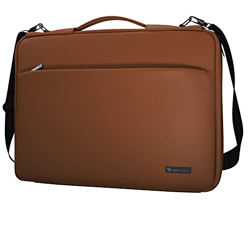 Image of Vaku Luxos Da Valencia 13 inch|14 inch Inch Laptop Bag Leather Collection Messenger Organizer Shoulder Sling Office Bag for Men & Women With Adjustable Strap for Laptop and MacBook