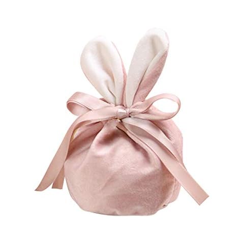 1 Pack Easter Candy Bags Bunny Velvet Bag Easter Bunny Egg Bag Easter Egg Hunt Bunny Bags Velvet Snack Bag Party Biscuit Packaging Bag Easter Cartoon Gift Bag Cotton Rabbit Handbag Cover