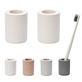 IRETION 歯ブラシスタンド 珪藻土 歯ブラシホルダー 歯ブラシ立て 歯ブラシ置き ノンアスベスト 吸水 速乾 防カビ おしゃれ Sサイズ 2個入り (アイボリー)