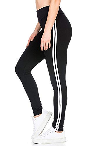 Buy FITG18 Girls/Women/Ladies Stylish/Hot Shimmer Black with white u0026 red  blue stripe track pant/jogger/Tights for gym/work out/casual u0026 party (Two  Striped, Free Size) at Amazon.in