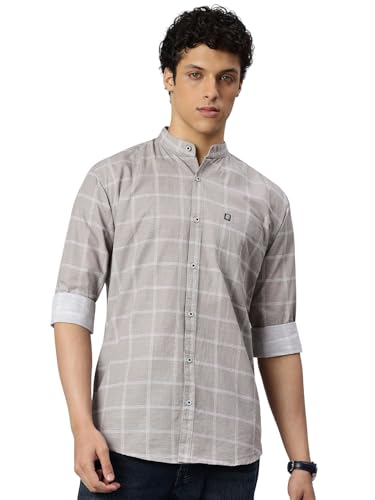 Image of Majestic Man Men's Pure Cotton Mandarin Collar Slim Fit Casual Shirt