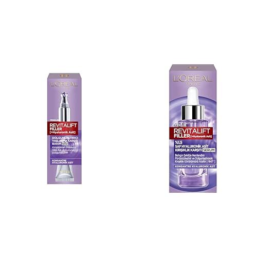 L’Oréal Paris Revitalift Filler Dolgunlaştırıcı Yaşlanma Karşıtı Göz Bakım Kremi - Hyaluronik Asit (15 ml) + Revitalift Filler%1.5 Saf Hyaluronik Asit Kırışıklık Karşıtı Serum (30 ml)