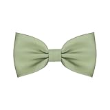 BEWDIO Sage Green Baby Bow Tie, Solid Pre Tied Bow Ties for Boys Toddler Adjustable Kids Bowties for Wedding Party (58-09)
