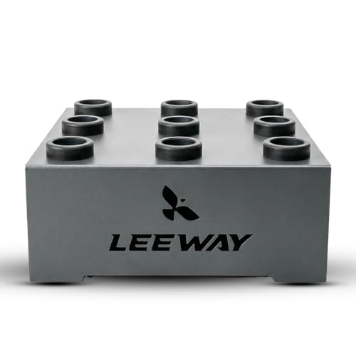 Image of Leeway Barbell Holder, 9-Slot Vertical Olympic Barbell Stand for 2-Inch Bars | Heavy-Duty Steel Rack for Curl Bar, Hex, Trap & Multi-Grip Bars | Space-Saving Home Gym Organizer, Black